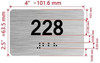 Sign Apartment number  - Unit number  / Suite number  comes with Raised letters & Grade 2 Braille - Includes Red Adhesive pad for Easy Installation - The park Ave Line (Apt 228)