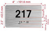 Sign Apartment number  - Unit number  / Suite number  comes with Raised letters & Grade 2 Braille - Includes Red Adhesive pad for Easy Installation - The park Ave Line (Apt 217)