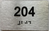 Sign Apartment number  - Unit number  / Suite number  comes with Raised letters & Grade 2 Braille - Includes Red Adhesive pad for Easy Installation - The park Ave Line (Apt 204)