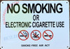 NO SMOKING OR ELECTRONIC CIGARETTE USE  Building Sign