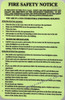DOOR "FIRE SAFETY NOTICE" FIRE PROOF BUILDING  Sign