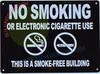 NO Smoking OR Electronic Cigarettes USE This is A Smoke Free Building  NYC HPD Hpd Sign