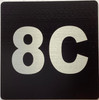 Sign Apartment number 8C  - UNIT NUMBER 8C /SUITE 8C  (BLACK, DOUBLE SIDED TAPE) -Broadway Line