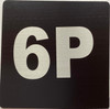 Sign Apartment number 6P  - UNIT NUMBER 6P /SUITE 6P  (BLACK, DOUBLE SIDED TAPE) -Broadway Line