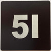 Sign Apartment number 5I  - UNIT NUMBER 5I /SUITE 5I  (BLACK, DOUBLE SIDED TAPE) -Broadway Line
