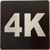 Sign Apartment number 4K  - UNIT NUMBER 4K /SUITE 4K  (BLACK, DOUBLE SIDED TAPE) -Broadway Line
