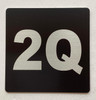 Sign Apartment number 2Q  - UNIT NUMBER 2q /SUITE 2Q  (BLACK, DOUBLE SIDED TAPE) -Broadway Line