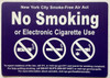 NYC NO SMOKING OR ELECTRONIC CIGARETTES IN COMMAND AREA OF THIS BUILDING  Safety Sign NYC NO SMOKING OR ELECTRONIC CIGARETTES IN COMMAND AREA OF THIS BUILDING  Safety Sign