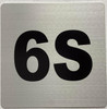 Sign Apartment number 6S  - UNIT NUMBER 6S  (SILVER, DOUBLE SIDED TAPE) -Broadway Line