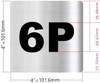 Sign Apartment number 6P  - UNIT NUMBER 6P  (SILVER, DOUBLE SIDED TAPE) -Broadway Line