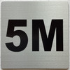 Sign Apartment number 5M  - UNIT NUMBER 5M  (SILVER, DOUBLE SIDED TAPE) -Broadway Line