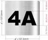 Sign Apartment number 4A  - UNIT NUMBER 4A  (SILVER, DOUBLE SIDED TAPE) -Broadway Line