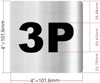Sign Apartment number 3P  - UNIT NUMBER 3P  (SILVER, DOUBLE SIDED TAPE) -Broadway Line