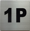 Sign Apartment number 1P  - UNIT NUMBER 1P  (SILVER, DOUBLE SIDED TAPE) -Broadway Line