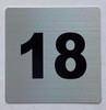 Sign Apartment number SILVER, with double sided tape-Broadway Line (#18)