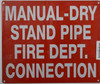 DOB Manual Dry Stand Pipe FIRE Department Connection