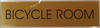 SIGNAGE BICYCLE ROOM  - Gold BACKGROUND  WITH SELF ADHESIVE STICKER FOR INDOOR USE