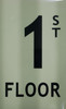SIGN Floor number 1 / GLOW IN THE DARK "FLOOR NUMBER"
