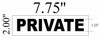 PRIVATE DOOR  (WHITE ) Dob Sign PRIVATE DOOR  (WHITE ) Dob Sign