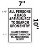 All Persons & Bags Subject to Search  (Double Sided Tape,Aluminium, White ) All Persons & Bags Subject to Search  (Double Sided Tape,Aluminium, White )