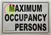 Maximum Occupancy  Fire Department Sign