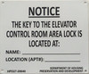 KEY TO ELEVATOR CONTROL ROOM (WHITE-aluminium) KEY TO ELEVATOR CONTROL ROOM (WHITE-aluminium)