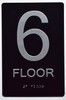 Black Floor number  -Tactile Graphics Grade 2 Braille Text with raised letters  Sign