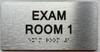 EXAM ROOM S with Raised letters/Image & Grade 2 Braille - Includes Red Adhesive pad for Easy Installation  Safety Sign
