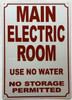 MAIN ELECTRIC ROOM Sign MAIN ELECTRIC ROOM Sign