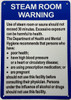 Sign Steam Room Warning Sign Steam Room Warning