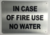 in CASE of FIRE - USE NO Water Signs in CASE of FIRE - USE NO Water Signs