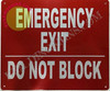 Emergency EXIT DO NOT Block   Sign Emergency EXIT DO NOT Block   Sign