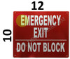 Emergency EXIT DO NOT Block   Fire Department Sign Emergency EXIT DO NOT Block   Fire Department Sign