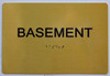TACTILE HOTEL BASEMENT SIGN