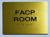 BRAILLE FACP ROOM GOLD 5X7- SIGN