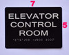 BRAILLE ELEVATOR CONTROL ROOM SIGN