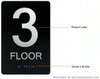 BRAILLE 3RD FLOOR SIGN