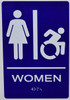 BRAILLE WOMAN RESTROOM ACCESSIBLE SIGN