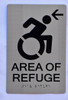 HOTEL DIRECTIONAL SIGN AREA OF REFUGE ARROW LEFT