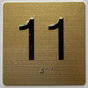 BRAILLE 11TH FLOOR ELEVATOR JAMB PLATE SIGN