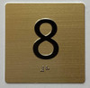 BRAILLE 8TH FLOOR ELEVATOR JAMB PLATE SIGN