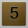 HOTEL 5TH FLOOR ELEVATOR JAMB PLATE SIGN