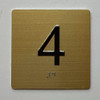 BRAILLE 4TH FLOOR ELEVATOR JAMB PLATE SIGN