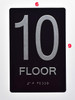 HOTEL DIRECTIONAL SIGN BLACK FLOOR NUMBER