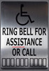 ADA Ring Bell for Assistance OR Call with Symbol   Signage ADA Ring Bell for Assistance OR Call with Symbol   Signage
