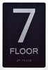 BRAILLE BLACK FLOOR NUMBER 7TH FLOOR SIGN
