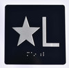 ADA ELEVATOR JAMB PLATE WITH BRAILLE STAR L SIGN