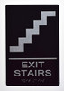 BRAILLE BLACK FLOOR NUMBER - (EXIT SIGN