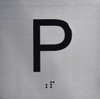 HOTEL DIRECTIONAL SIGN ELEVATOR JAMB PLATE WITH BRAILLE (P- PARKING)