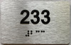 TACTILE HOTEL APARTMENT NUMBER - UNIT NUMBER SIGN